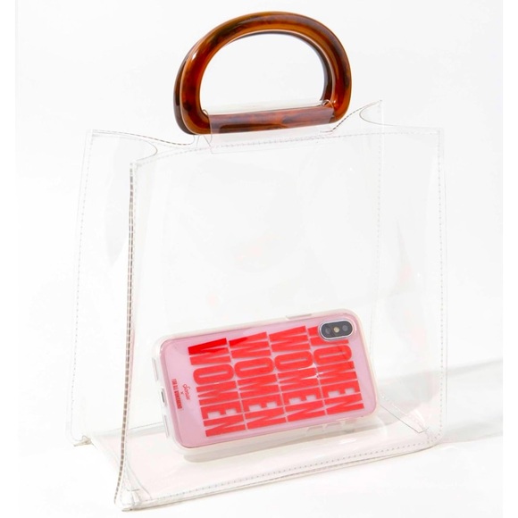 SONIX Transparent Mini Tote w/ Tort Top Handle NWT & NIP - Picture 4 of 10